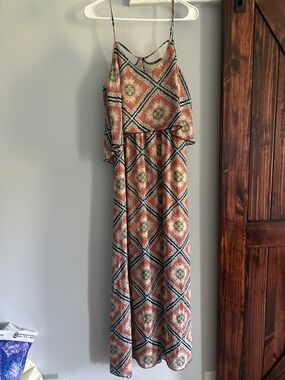 Boho Tile-Print Maxi Dress — Lightweight, Flowy, Summer-Ready